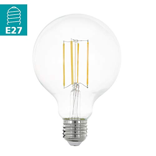 Eglo LED Filament Light Bulb, E27 Globe for Retro Lighting 8 watt (Equivalent to 75 watt), 1055 Lumen, Warm White Glow - Image 2