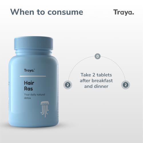 Traya Hair Ras Tablets for Women & Men, Ayurvedic Hair Herbs for Hair Fall Control and Growth, Contains Ashwagandha, Bhringraj, Shatavari (120 Tablets)