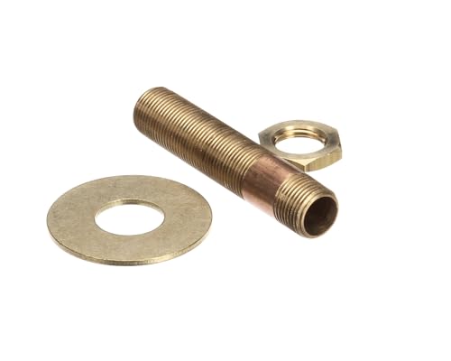 T&S Brass B-0429 3/8 Npt Supply Nipple Kit, 3-3/8-Inch Length, Lock Nut & Washer by T&S Brass - Used condition - US$8.45