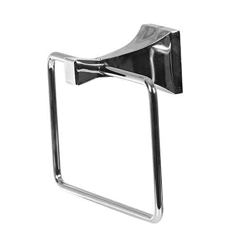Image of RONTENO Towel Ring for Bathroom Wall | Stainless Steel Rectangular Shaped Wall-Mounted Napkin Holder | Toilet Paper Holder Include with Screw | Hardware Hanger Accessories(1Pc, Silver)