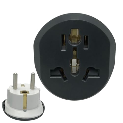Adaptador de viaje tipo F Plug - Convertidor de potencia de la UE, enchufe universal compacto, material de alta calidad | Essential Travel Accessory For Europe, Iceland, Spain, Italy, France, German