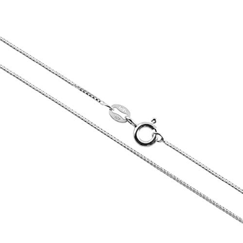 925 Sterling Silver 0.70mm Box Chain Necklace Made in Italy