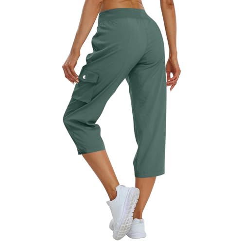 Cargo Capris for Women Summer Drawstring Capris Pants Casual Hiking Pants Lightweight Wide Leg Capri Pant2