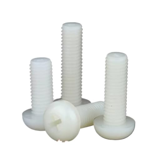 Vis à tête cylindrique M6 en nylon blanc et noir pour isolation plastique x50