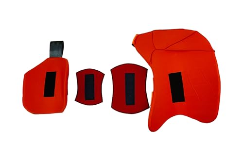 Protector de muslo para cricket Woodpecker negro y naranja miniatura 4