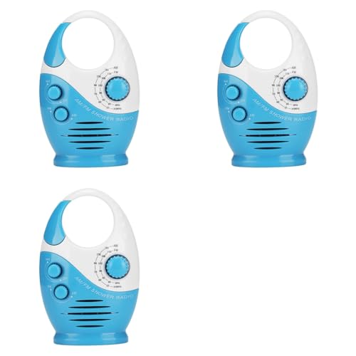 Radio de douche étanche AM/FM portable avec poignée crochet et haut-parleur réglable