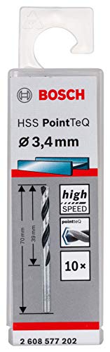 Bosch Accessories 10x forets hélicoïdaux HSS PointTeQ (pour métal, 3,4 x 39 x 70 mm, accessoires pour perceuses-visseuses)