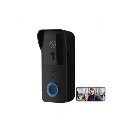 YQVEOT Videocitofono, Videocitofono WiFi 5G 2.4G 1080P Tuya Smart, citofono Wireless Esterno, Telecamera Wireless Impermeabile, Campanello con suoneria(Black Option 1)