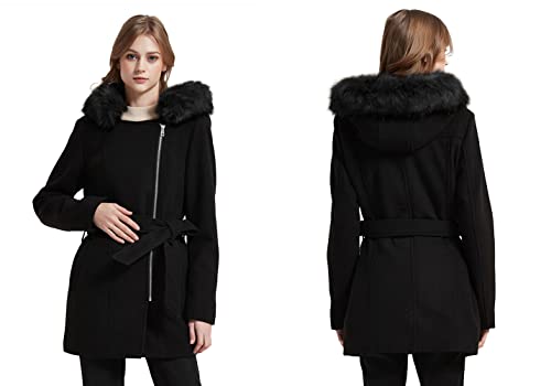 Bellivera Women Wool Jacket Blend Winter Mid Long Trench Coat Warm Pea Overcoat - Image 7