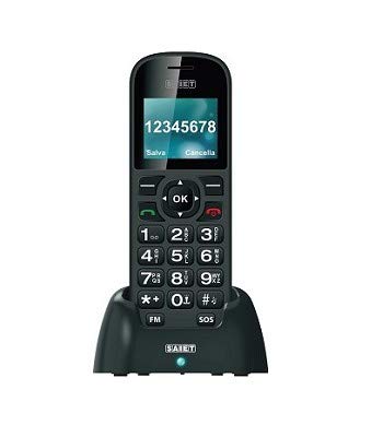 SAIET - Cellulare per Senior Facile da Usare Comodo - Telefono per Anziani con Tasti e Caratteri Grandi - Con SOS, Radio e Torcia