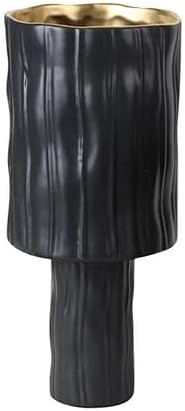 花瓶 フラワーベース 花器 フローラ花器 フラワースタンド ブラック ゴールド お部屋 廊下 新築 高さ35cm 引っ越し祝い 結婚祝い 贈答品 誕生日 開店祝い 海外並行輸入正規品 F15cm