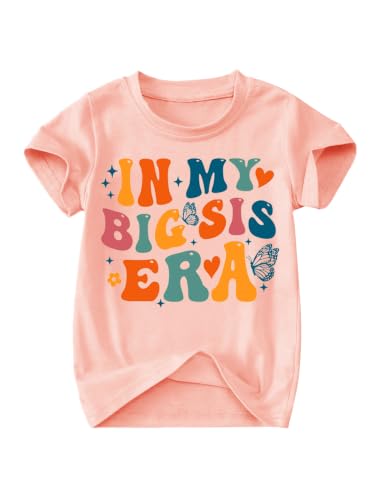 Image of Toddler Big Sister Tee in My Big Sis Era Graphic T-Shirt Big Sis Announcement Crewneck Shirts Sibling Reveal Tops
