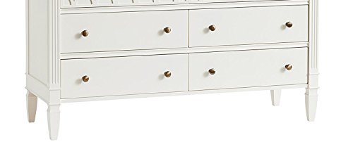 Image of APRODZ Wooden Sideboard Cabinet for Hallway Living Room 6 Drawer Organiser for Bedroom Multipurpose Furniture Home Kitchen Drawing Room Lounge with Top Storage & Mattress (Included) (White /Finish)