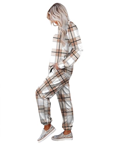 Image of Aloodor Sweatsuit for Women 2 Piece Outfits for Womens Crewneck Sweatshirts Pullover