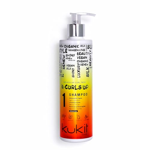 Kukit Hair - Champú de Nutrición Especial para Cabellos Rizados u Ondulados, Champú K-Curls Up Vegano y Sin Parabenos (300 ml)