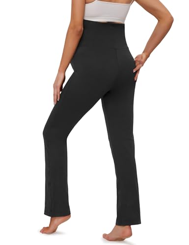 Peauty Matenity Buttery Soft Fold Over Straight Leg Pants, Before During After Pregnancy Yoga-Leggings - Image 5