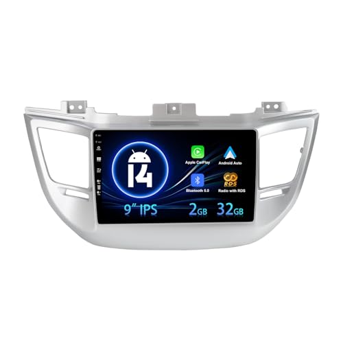 MISONDA 2G+32G Autoradio Android Double Din pour Hyundai Tucson (2014-2018) Caméra de recul Gratuite IPS 9 Pouces Soutien RDS/Dab/WiFi/Bluetooth5.0/USB/SWC