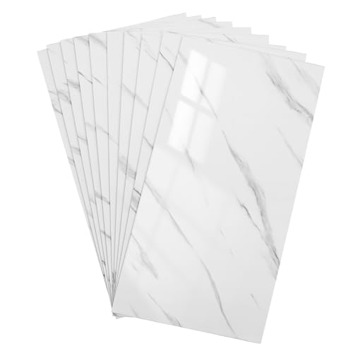 Cabilock 10 pegatinas de pared autoadhesivas de mármol para cocina y baño, fácil de aplicar, decoración impermeable