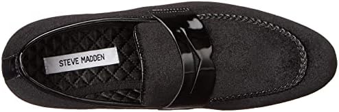 Steve Madden Men's Crescent Penny Loafer, Black Velvet, 10.5 | Image 4