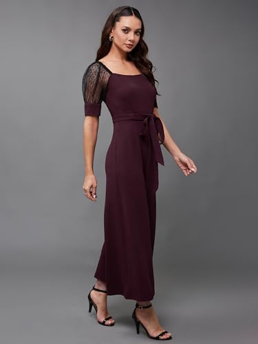 Image of Miss Chase Women's Self Design Cut-Out Georgette Jumpsuit