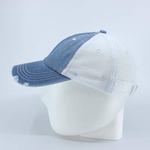 Image of The Vintage Year Distressed Cotton Unstructured Soft Mesh Breathable Adjustable Dirty Wash Dad Hat Trucker Baseball Cap
