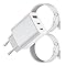 BHHB Cargador USB C 30W 3-Puertos Enchufe Cargador USBC Tipo c Carga Rapida Carregador Multiple Rapido for i-Phone 17 16 15 14 13 12 11 Pro MAX XR XS 8 7, iPad, Sam-Sung(Dos Cables USB-C de 2 Metros)