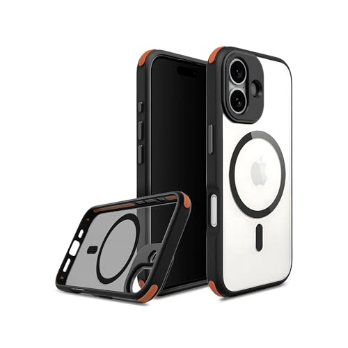 Image of DailyObjects Armour Magnetic Protective Case Cover Compatible with iPhone 16 Plus |Magsafe|Camera & Body Protection|Anti Shock,Scratch Resistant|Precise Cutouts Design|Wireless Charging-Orange
