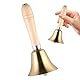 1er Klassische Handglocke aus Messing mit Holzgriff, Tischglocke für Schule, Empfang, Hotelservice, Meditation, kleine Glocke mit melodischem Klang für Dekoration und Gebet