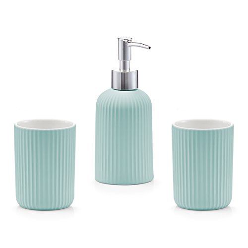 Preisvergleich Produktbild Bad-Accessoires-Set, 3-tlg., Keramik, mint