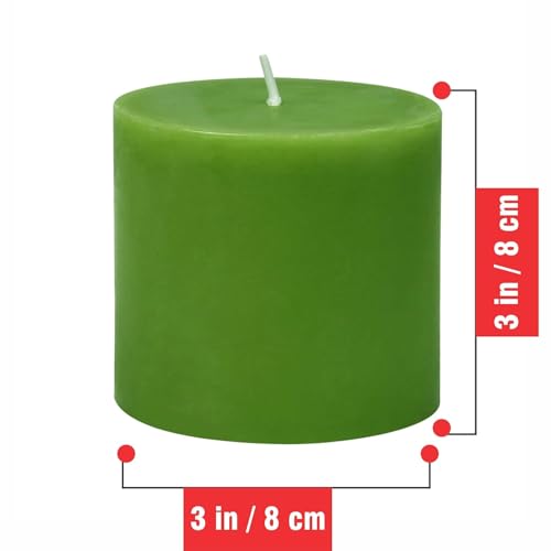Image of Pure Source India Scented Pillar Candle (3X3 INCH) Decorative Candle for Living Room, Diwali Decor, Gifting, Spa & Meditation (Lemongrass)