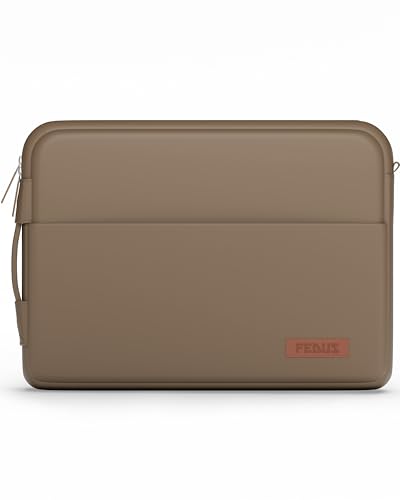 Image of FEDUS ORO Premium Vegan Leather Laptop Sleeve Bag Case 13.3 inch, Shockproof Office Laptop Cover Pouch Carrying Bag with Accessory Pocket & Handle for MacBook, HP, Dell, Lenovo, Asus for Men & Women