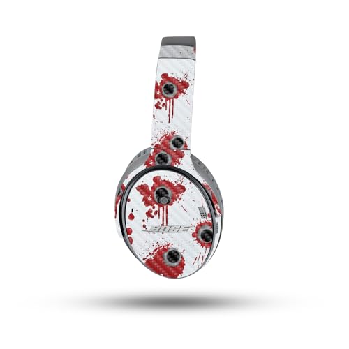 Image of MightySkins Carbon Fiber Skin Compatible with Bose QuietComfort 35 II Headphones - Bullet Holes | Protective, Durable Textured Carbon Fiber Finish | Easy to Apply