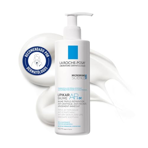 La Roche Posay Bálsamo Hidratante Corporal, Relipidizante, Anti-irritaciones, Anti-picor, Hidrata y Calma, Enriquecido con Manteca de Karité, Para Pieles Secas y Atópicas, Lipikar AP+M, 400 ml