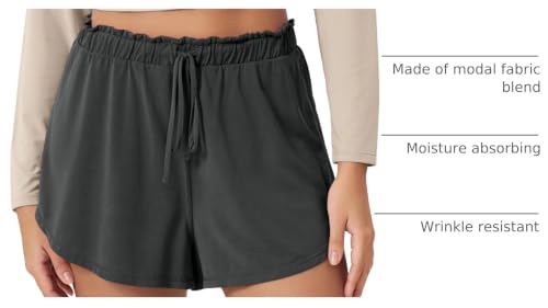 Image of ODODOS Modal Soft Lounge Shorts for Women Drawstring High Waist Casual Sleepwear Lightweight Cozy Pajama Bottom