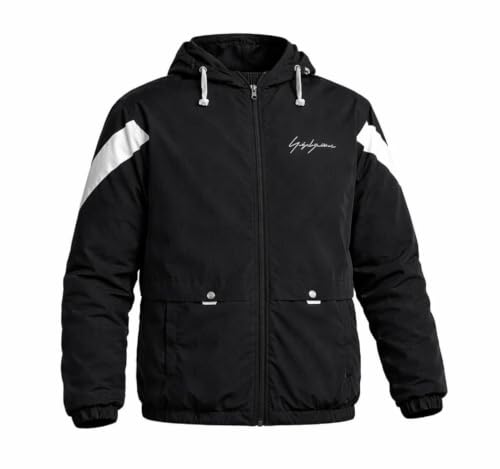 Men's Polyester Hooded Jacket with Full Front Zipper | Lightweight Casual Windcheater Jacket with Long Sleeves, Drawstring Hood, Elastic Cuffs & Front Pockets - Image 4