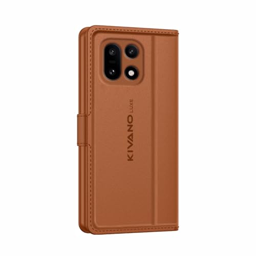 Image of KIVANO LUXE Compatible with OnePlus 15 5G Artisanal Leather Wallet Case with Card Holder for Men Women, Magnetic Flip Folio Cover with Stand RFID Blocking Cell