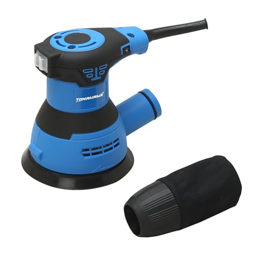 Image of TOMAHAWK TFS-3700 350W Random Orbital Sander 125mm (5 Inch) Sanding Pad | 6 Variable Speed (8000-12000 RPM) | Lightweight 1.5kg | 2m Power Cord | Wood, Metal & DIY Polishing Tool