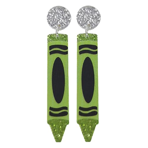 Pendientes de acrílico con forma de lápiz, de resina, coloridos, con forma de lápiz, para mujeres, profesores, agradecimiento, graduación, joyería para mujer, talla única, Acrílico, Sin piedra