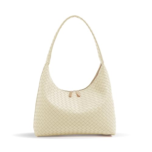 Image of Small Shoulder Bag for Women Cute Hobo Purses Trendy Leather Tote Handbags Classic Underarm Purse with Double Zipper