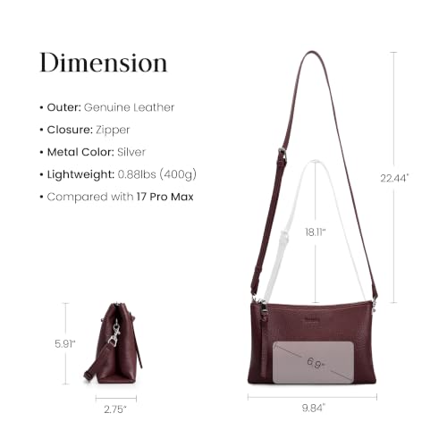 Image of befen Genuine Leather Crossbody Bags for Women, Small RFID Leather Purses