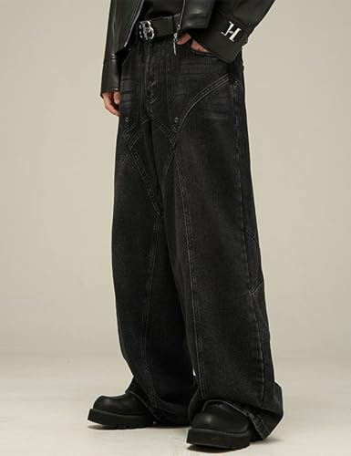 Y2k Men Jeans High Waisted Hip Hop Streetwear Jeans Aesthetic Harajuku Denim Pants Loose Baggy Skater Jeans2