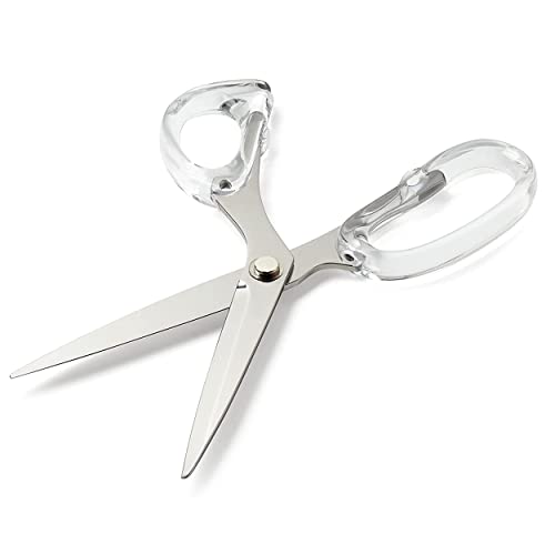 Officegoods Acrylic & Stainless Steel 9" Scissors - Modern Design For The Stylish Home, Office, Or School - Perfect For Arts & Crafts, Scrapbooking, Fabric, & Sewing - Silver #TOP1