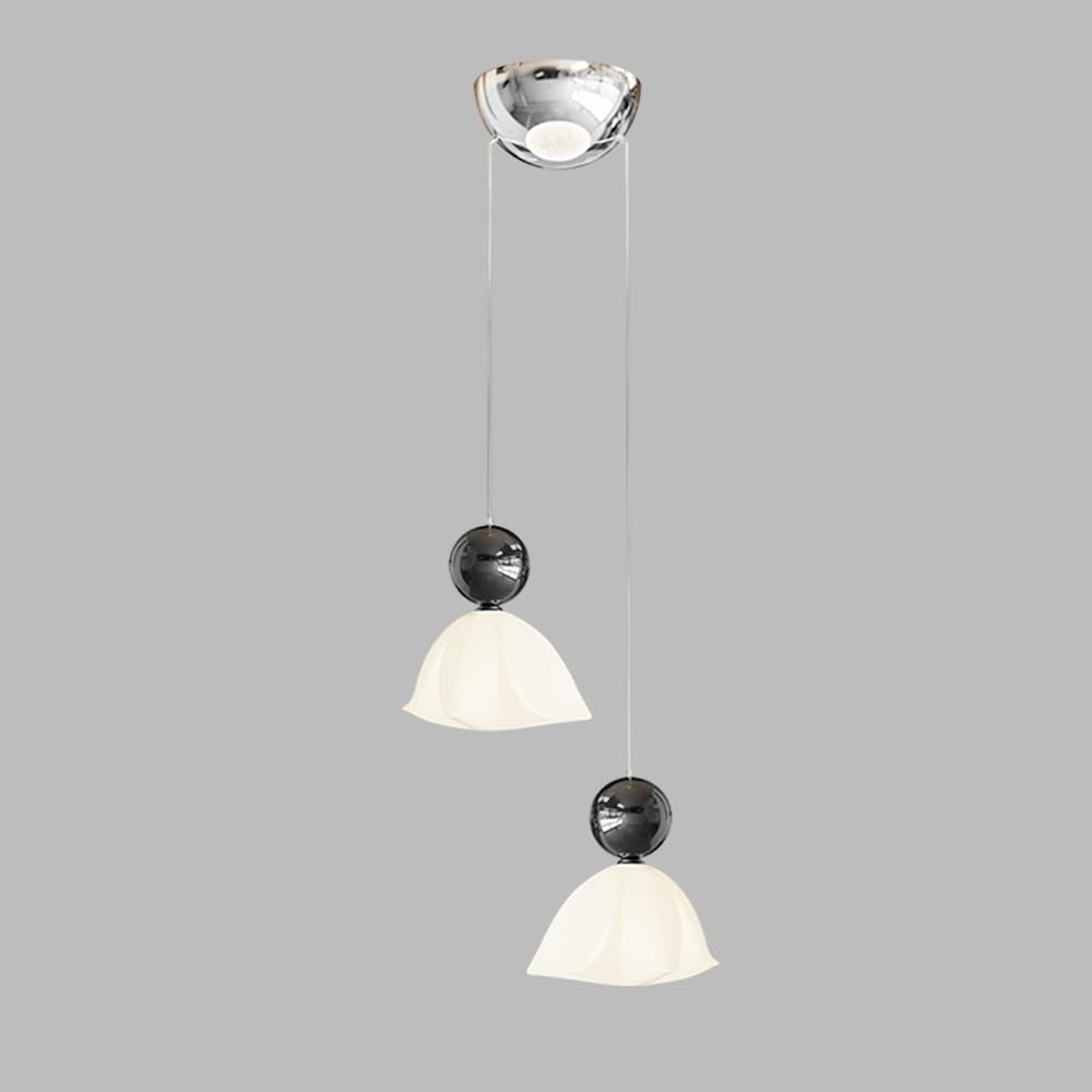 Lámpara Colgante de Techo de Metal y acrílico con luz LED, luz Moderna de Isla de Cocina con Forma de Flor para Sala de Estar, Comedor, cafetería, Bar, Restaurante, Ventosa con Acabado en CRO