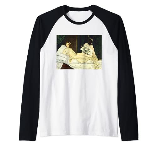 Edouard Manet's Olympia Raglan Baseball Tee, Black