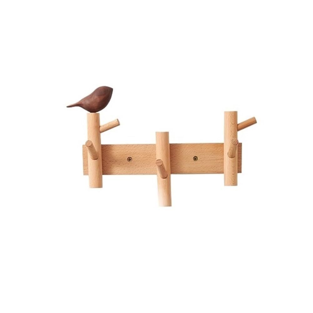 ZTHYSHOZ Coat Hooks Creative Wood Coat Hook Living Room Entry Door Wall Mounted Rack Key Hat Hooks(XS)