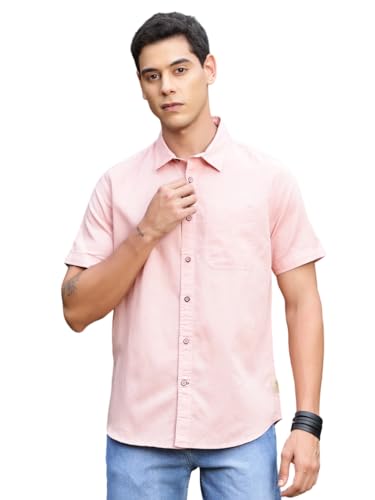 Image of Thomas Scott Men's | Solid | Half Sleeve | Regular Fit | Premium Irish Linen | Spread Collar | Casual Shirt