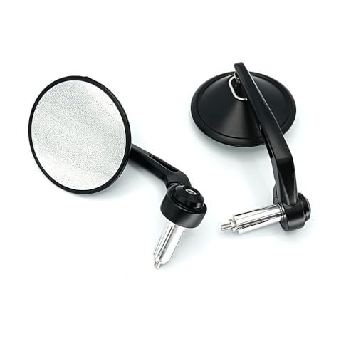 Espejos retrovisores moto universales CNC de 22mm para manillar de scooter con cristal transparente