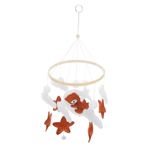 GLEAVI Crib Mobile Cute Bear Cloud Hanging Decorations for Nursery Charming Star Moon Bassinet Lightweight Crib Hanging Ornament for Rooms
