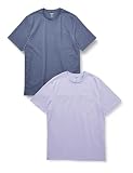 [Amazon Essentials] 2枚組 Tシャツ ポケット付き クルーネックット 半袖 メンズ 2 ラベンダー/ウォッシュドブルー S