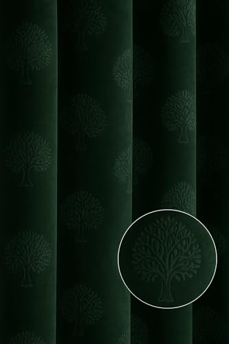 Image of Velvet Door Curtains 7 Feet Set of 2 | Solid |Thermal Insulated Parda |Eyelet Ring Curtain for Living Room, Bedroom & Study|Perfect for Home Decor (Green, 7 feet)